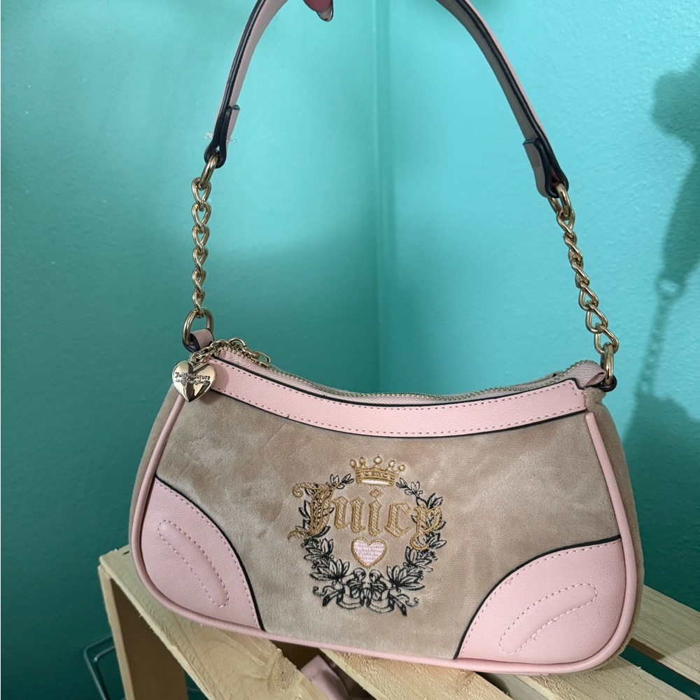 Juicy Couture Pink and Beige Shoulder Bag